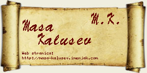 Maša Kalušev vizit kartica